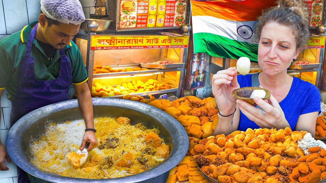 Kolkata Biryani the BEST BIRYANI in India? Indian BENGALI Street Food Tour in Kolkata, India