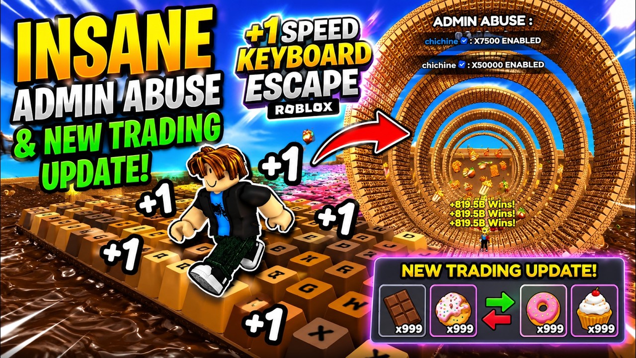 INSANE Admin Abuse & New Trading Update! +1 Speed Keyboard Escape Roblox