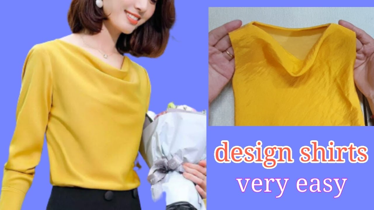 Thiết kế Áo cổ đổ đẹp siêu nhanh |design shirts |basic Sewing techniques |le fashion |