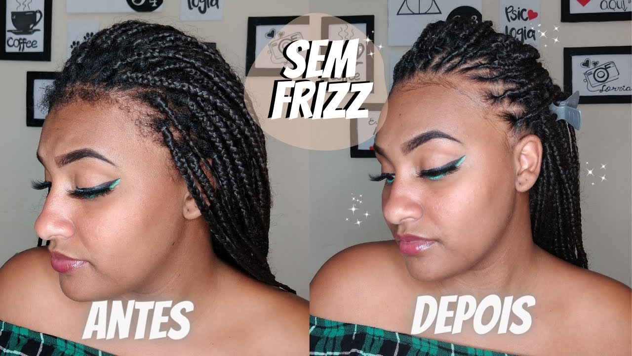 COMO DISFARÇAR O FRIZZ DAS  TRANÇAS BOX BRAIDS. OLHA O RESULTADO- FICOU INCRÍVEL