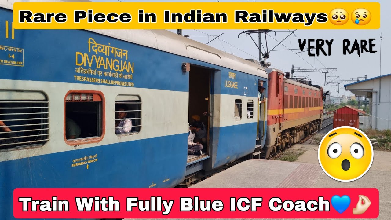 Rare Sight in Indian Railways | Fully Blue ICF Coach Train | Must Watch...!!!!