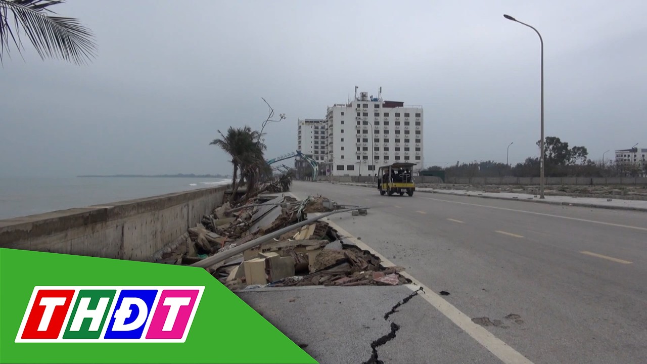 Tuyến kè chắn sóng Khu du lịch biển Hải Tiến sạt lở nghiêm trọng | THDT