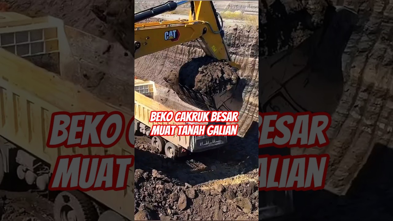 beko cakruk besar muat tanah galian #beko #excavator #truk
