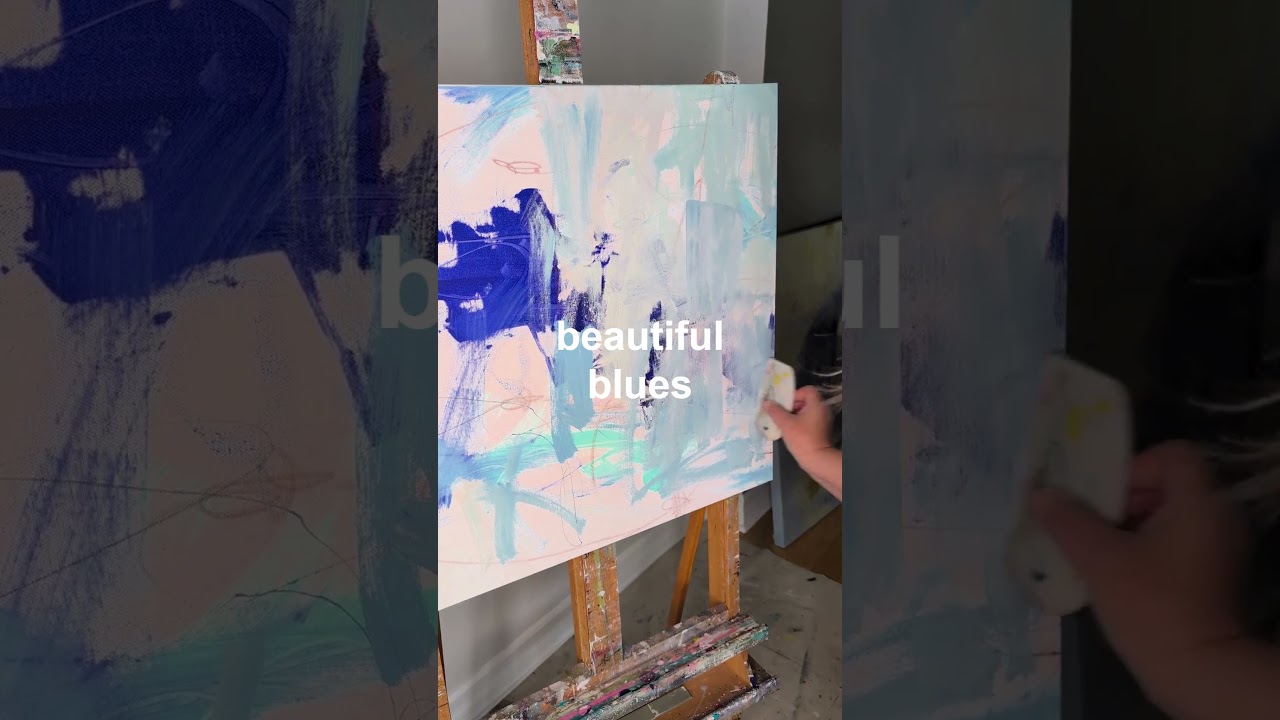 Inspired by the Ocean | Beautiful Blue Art #shorts #artistlife #abstractart
