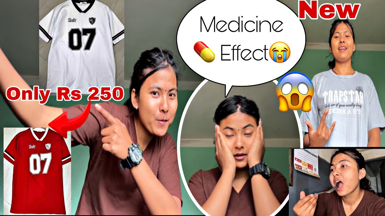 VIRAL T-SHIRT ONLY 250😱||Medicine Ko Effect😭||Sanjana❤️Tharu||vlog🥀