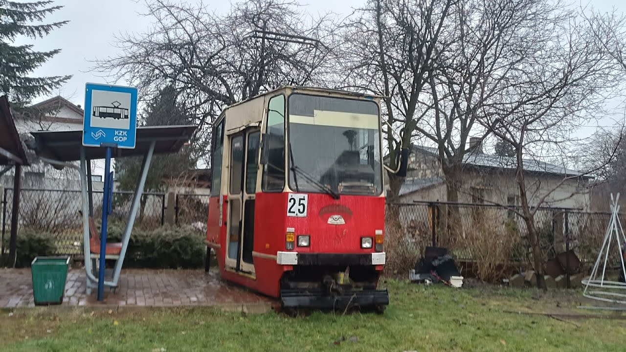 Konstal 105na tramwaje śląskie lina 25 będzin z tramwaj z altanką #553