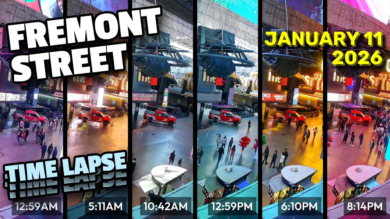 24 Hours On Fremont Street (Time Lapse) In Downtown LAS VEGAS - January 11, 2026