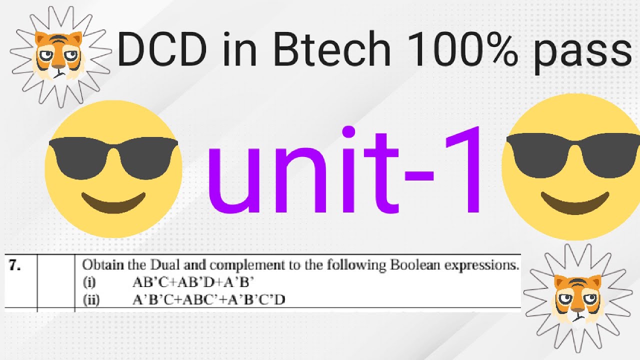 obtain dual and complement of the following boolean expression in DCD in Btech with telugu explain