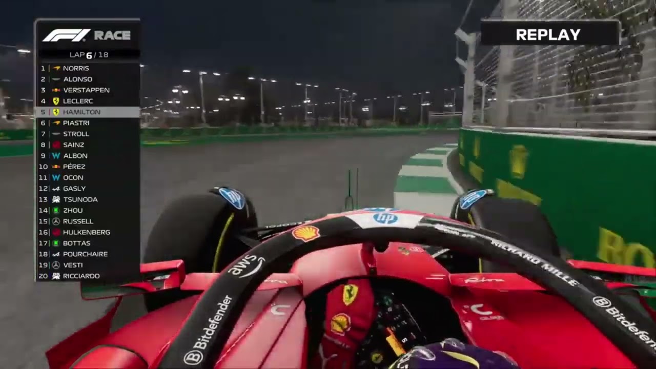 Hamilton Onboard – Starting Last in Saudi GP with Ferrari | F1 24