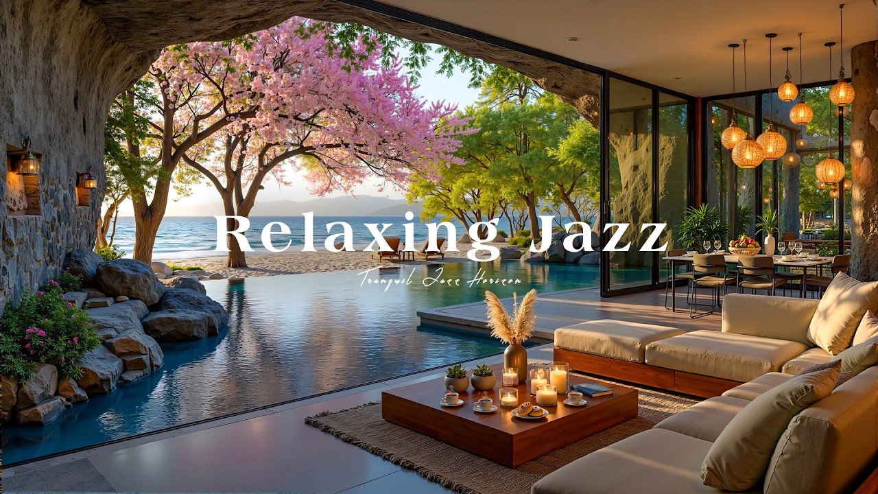 Oceanview Jazz Ambience 🎹 Relaxing Jazz Background Music with Nature Therapy for Stress Relief