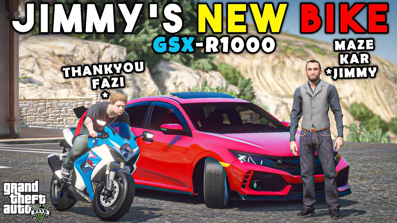 JIMMY'S NEW BIKE | SUZUKI GSX-R1000 | GTA 5 | Real Life Mods #221 | URDU |