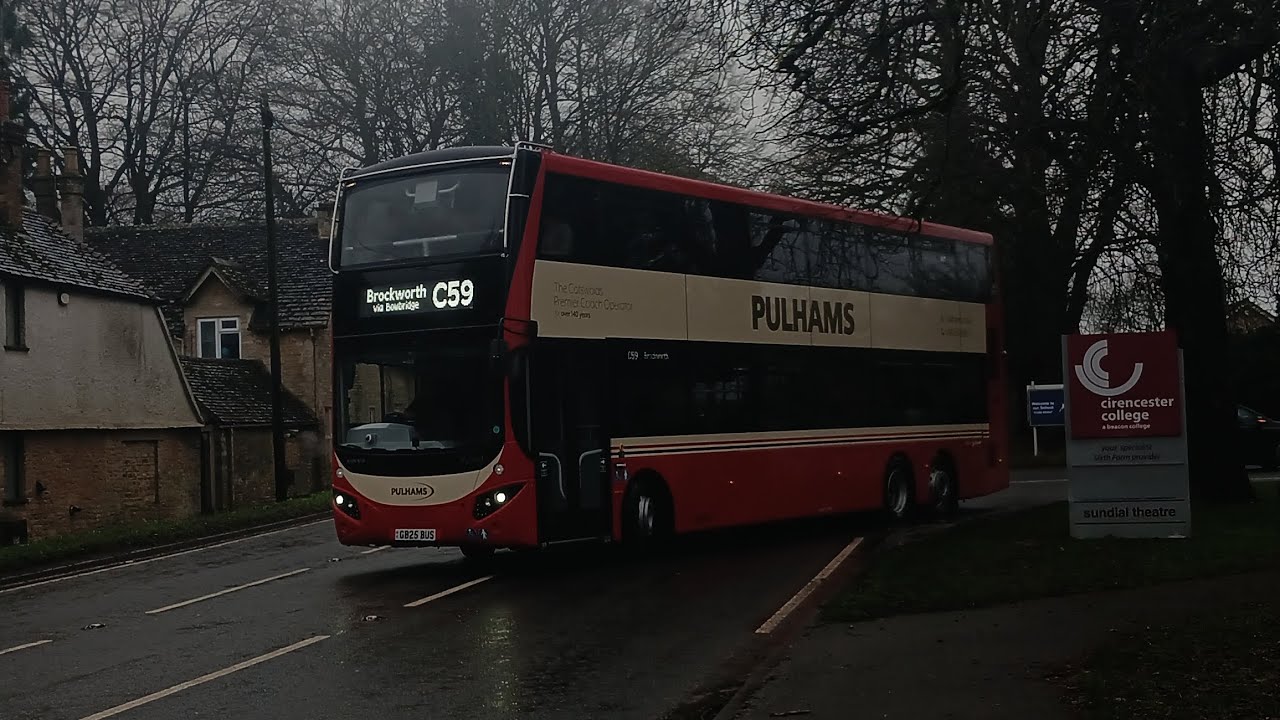 Pulhams Coaches Volvo B8L MCV EvoSeti GB25 BUS (80986) seen entering Cirencester College on the C59