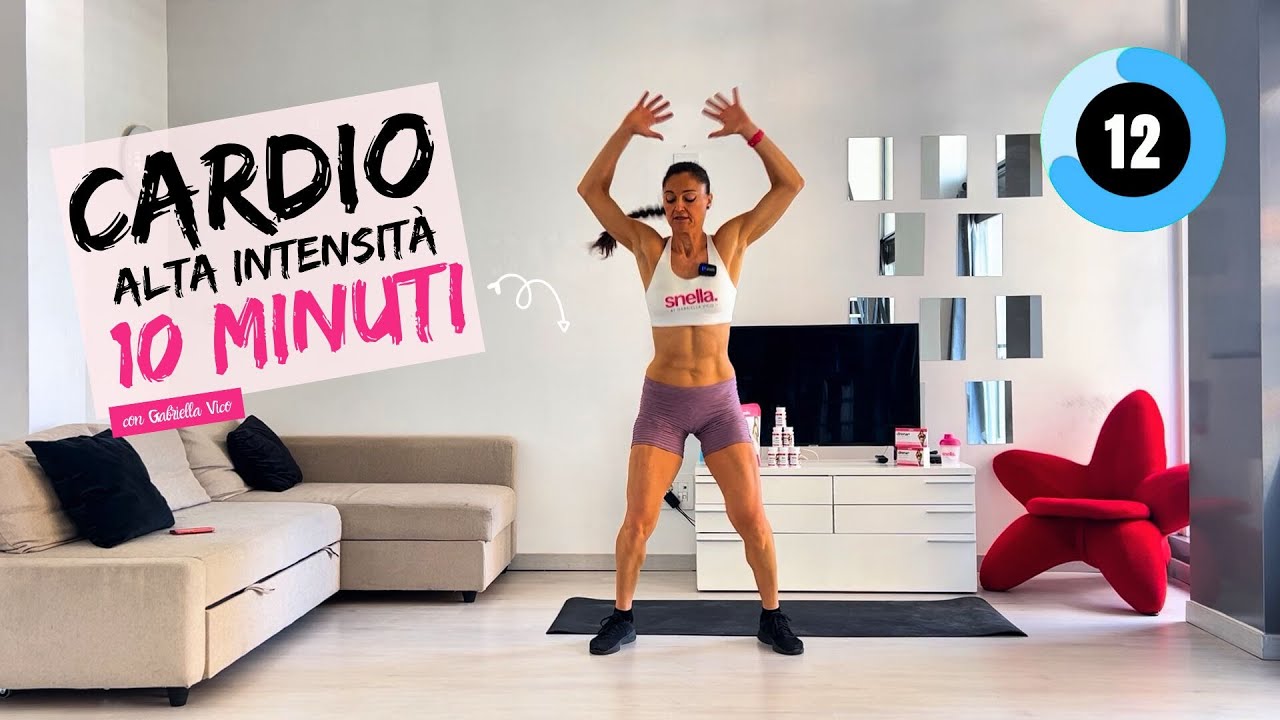Cardio a casa alta intensità per dimagrire - Allenamento 10 minuti con Gabriella Vico