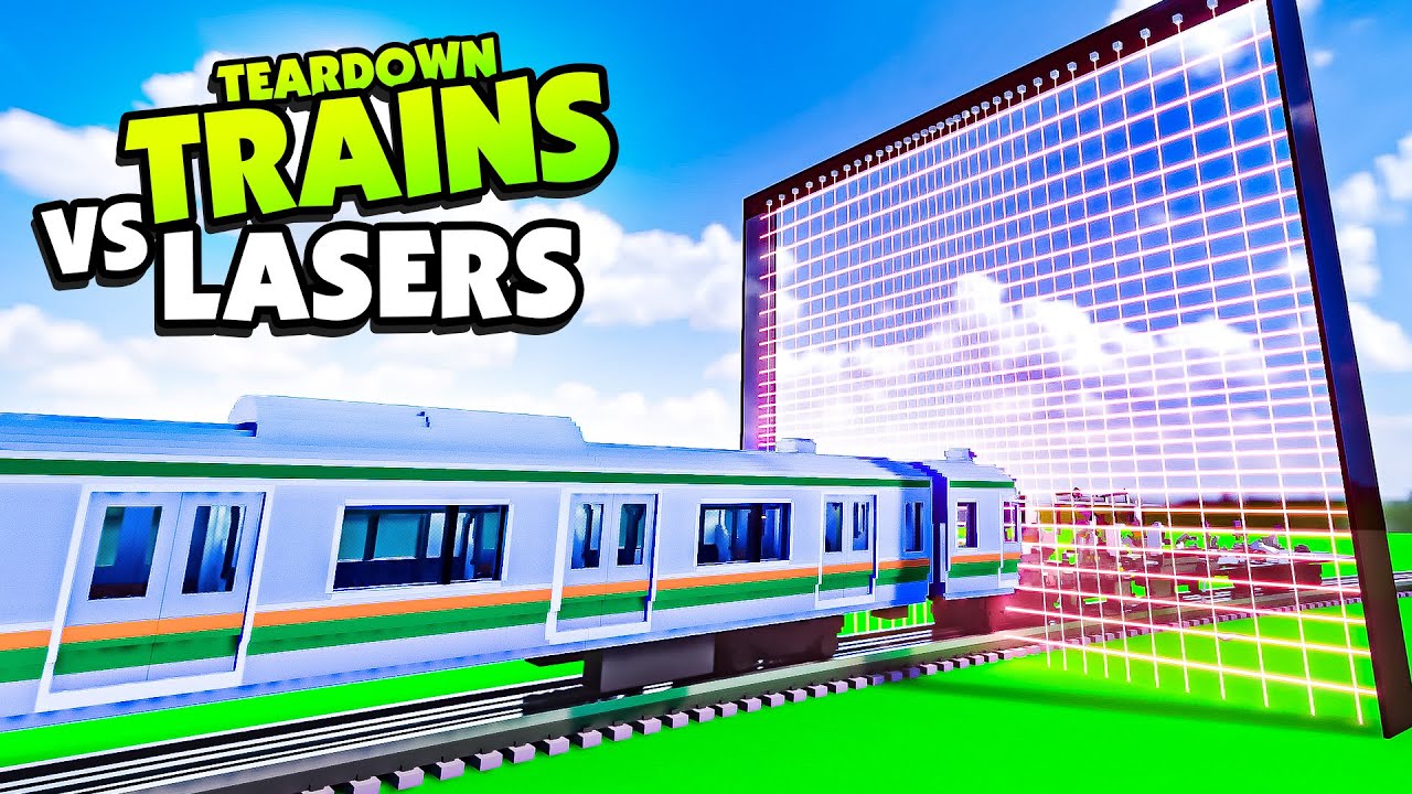TRAIN With Passengers Drives Through LASER RING - Teardown Mods