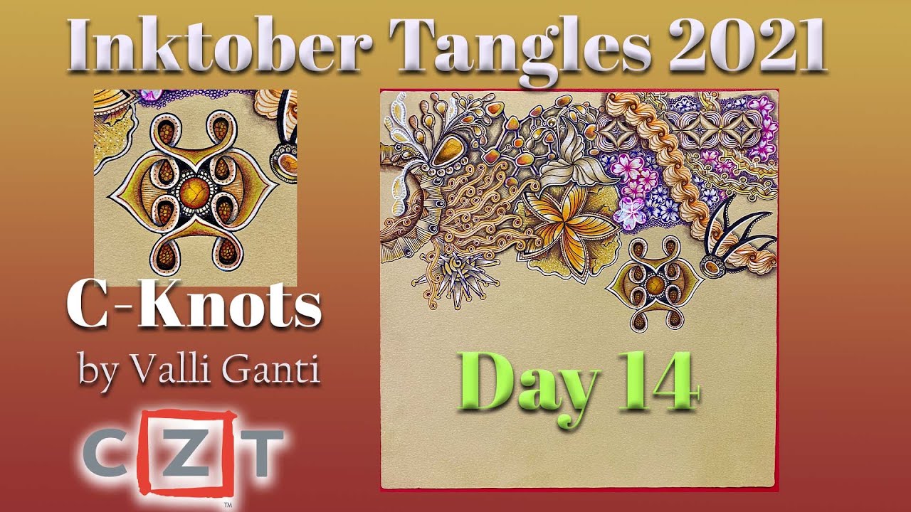 Inktober Tangles 2021 - Day 14 - C-Knots