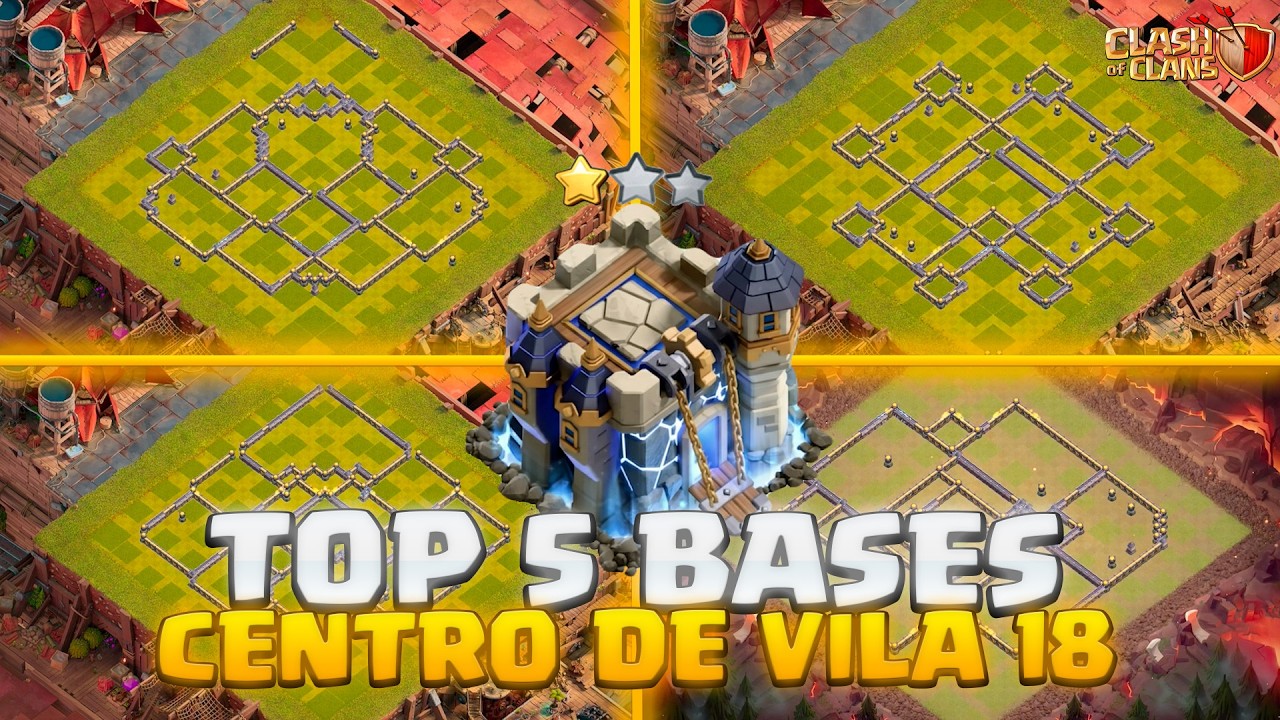TOP 5 MELHORES LAYOUTS CV18 TH18 de 2026! | Guerra, Farm e Batalha Ranqueada | Clash of Clans