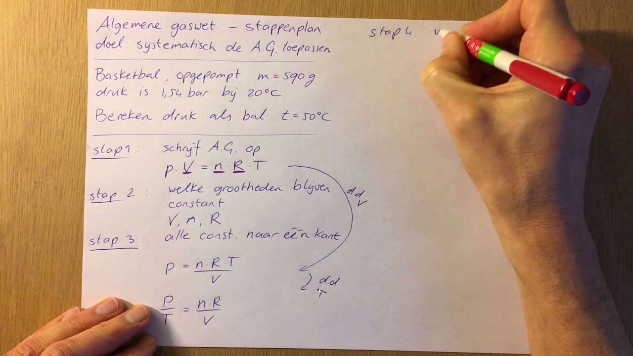 Geofysica - Algemene gaswet - stappenplan