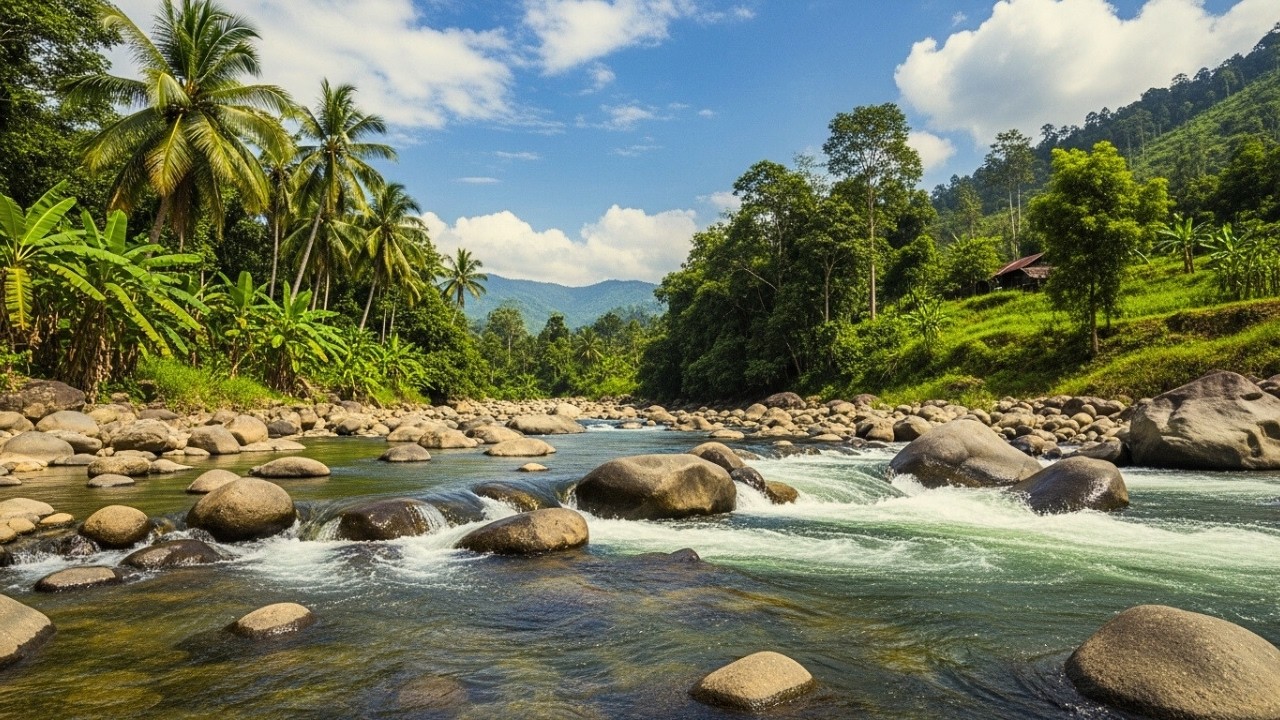 Tranquil Jungle River Sounds | Natural White Noise for Deep Sleep, Study, and Relaxation