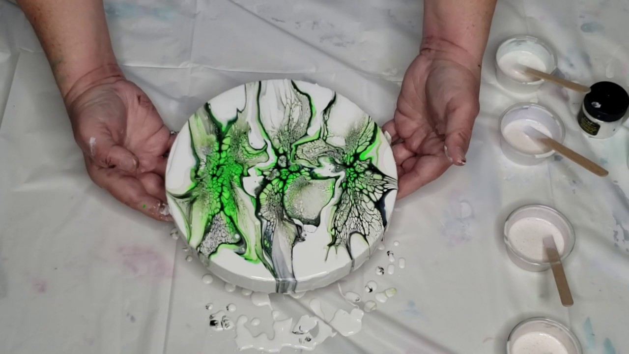[288] A Green Rainbow?  Green & Bling It Interference Colors Equals WOW! Acrylic Pour
