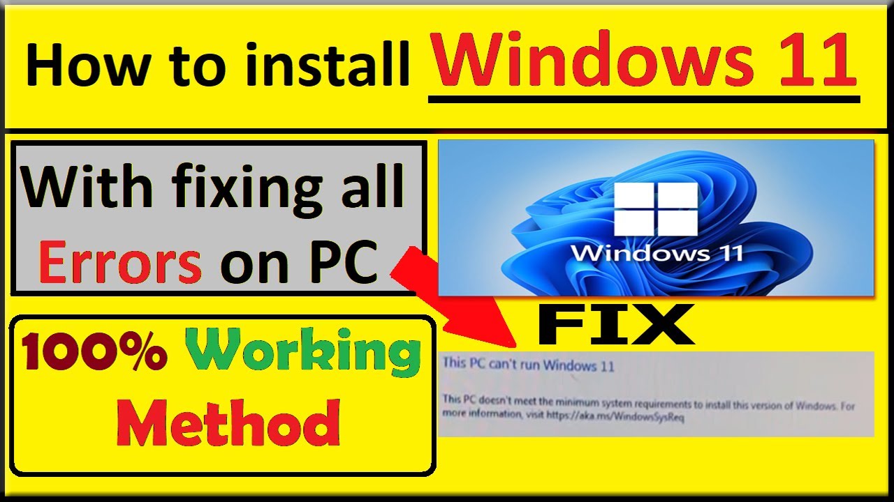 Windows 11 Full Installing Tutorial and fix all errors.