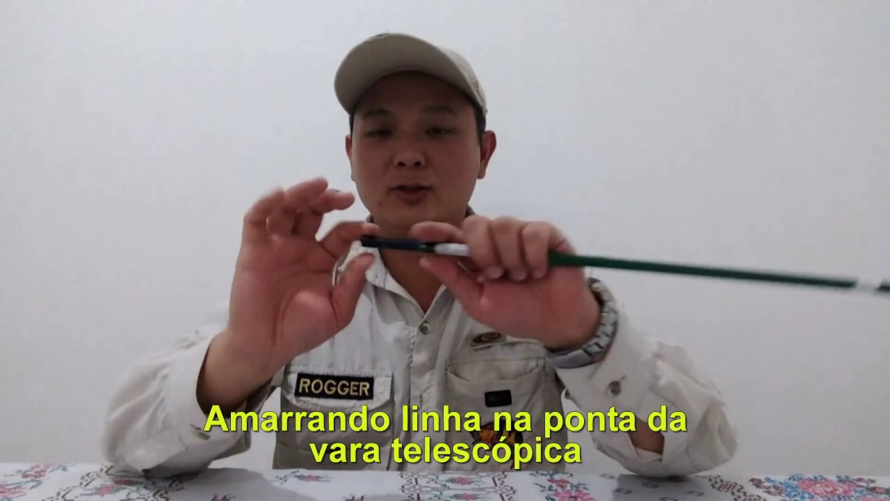Amarrando linha na ponteira da vara telescopica - Vara Telescópica Customizada (Vídeo-12)