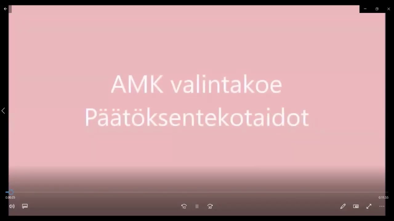 AMK valintakoe: Päätöksentekotaidot