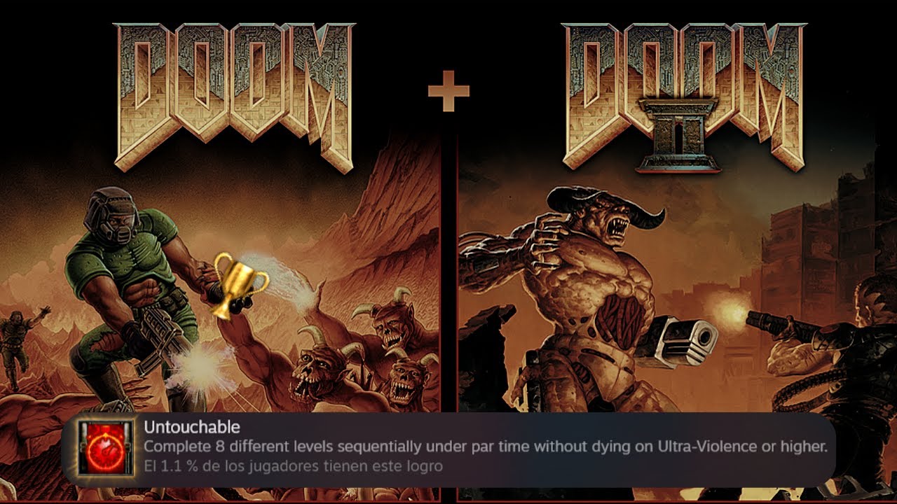 Doom + Doom II - Superar los 8 niveles rápido y sin morir (Trofeo Intocable)