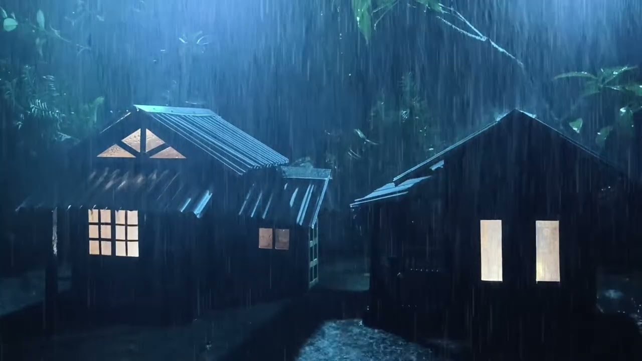 No Ads Rain Sounds for Sleeping - ASMR Loud Rain On Tin Roof for Anxiety Relief at Night