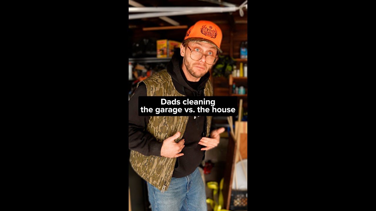 Dads cleaning the garage
