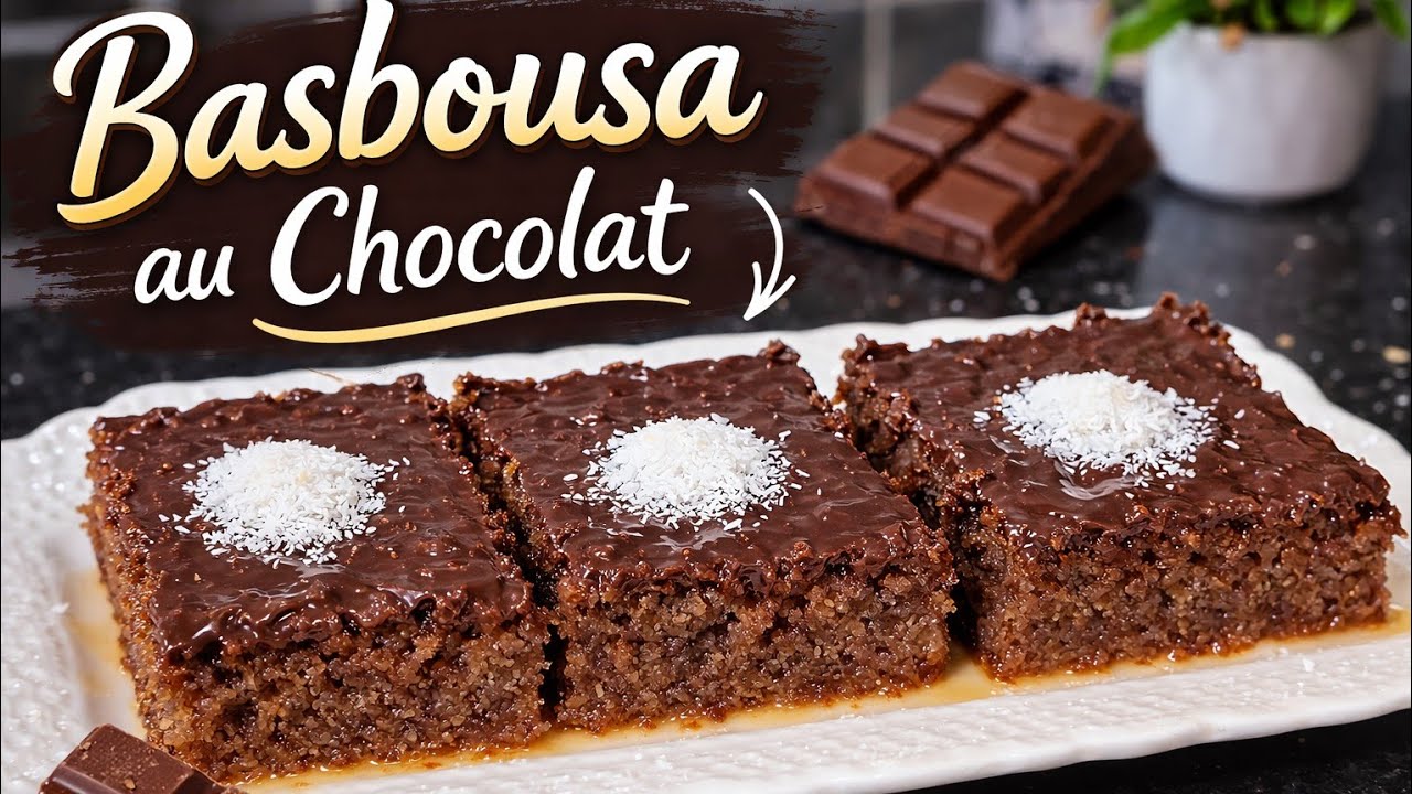 بسبوسة بالشوكولا سهلة ومشربة للقلب | وصفة ناجحة 100% بطعم لا يقاوم✨️😋