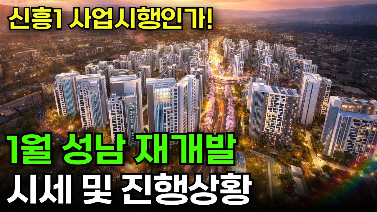 2026년 1월 성남 재개발 시세 및 진행사항 총정리!