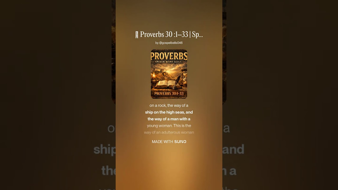 ‭📖 Proverbs 30 :1–33 | Spoken Word 