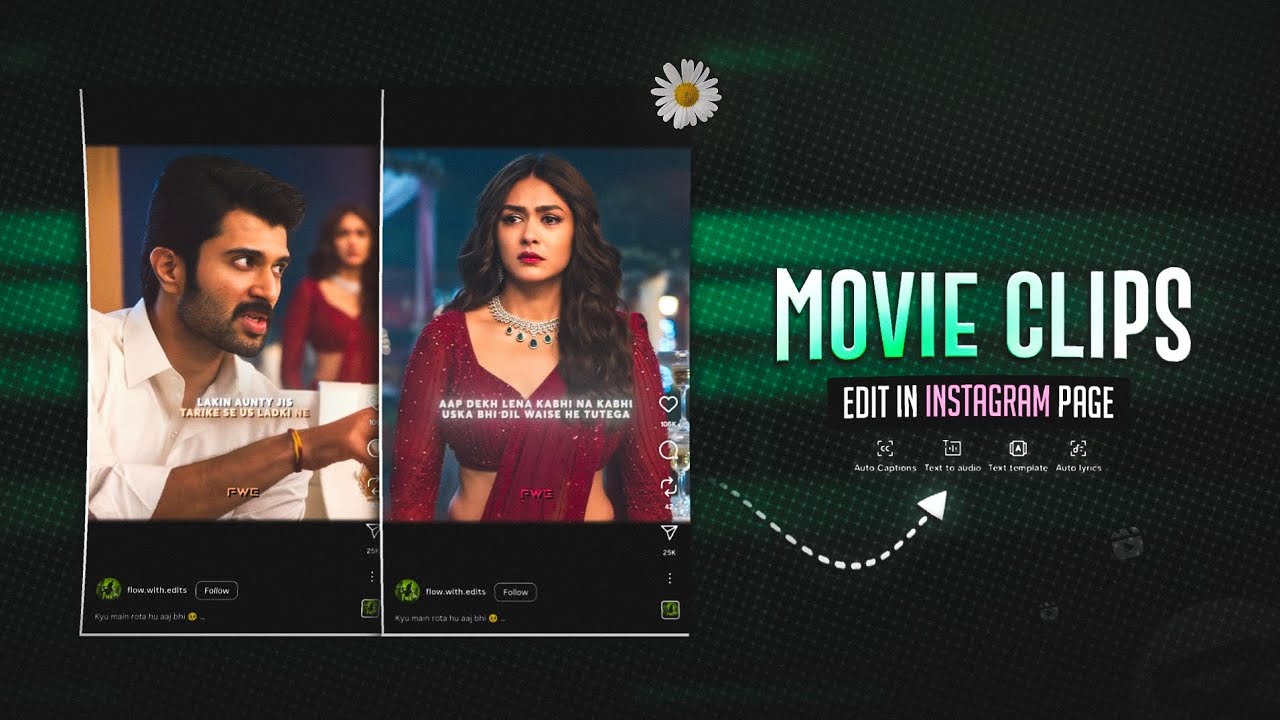 Movie Clips Edit In Capcut Tutorial | How To Edit Movie Clips For Instagram Page ⚡