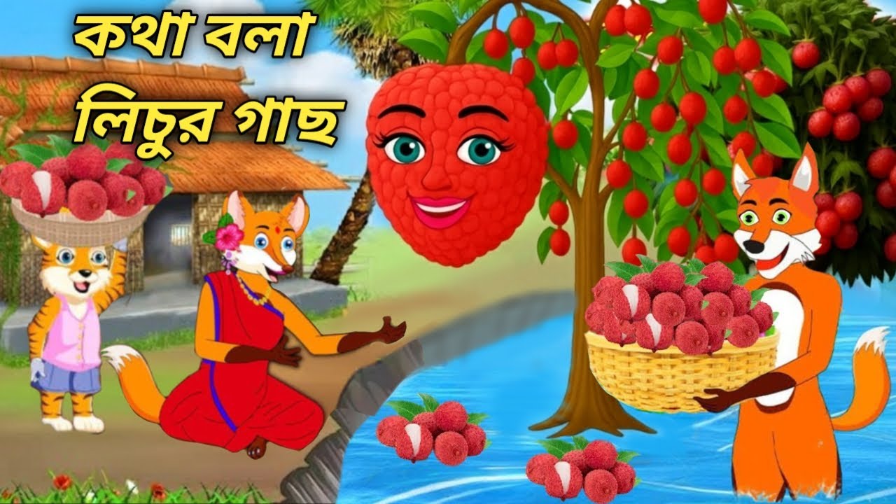 পুকুরে জাদুর লিচুর চাষ | Bangla Cartoon | Rupkothar Golpo | Siyaler Cartoon |Fox Cartoon |#kartun 