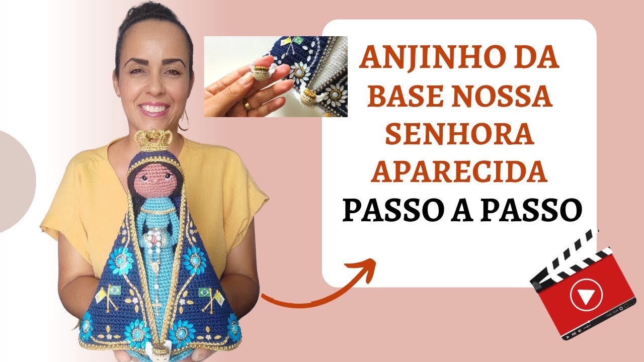 Anjinho da Base Nossa Senhora Aparecida Santinha Amigurumi de Crochê