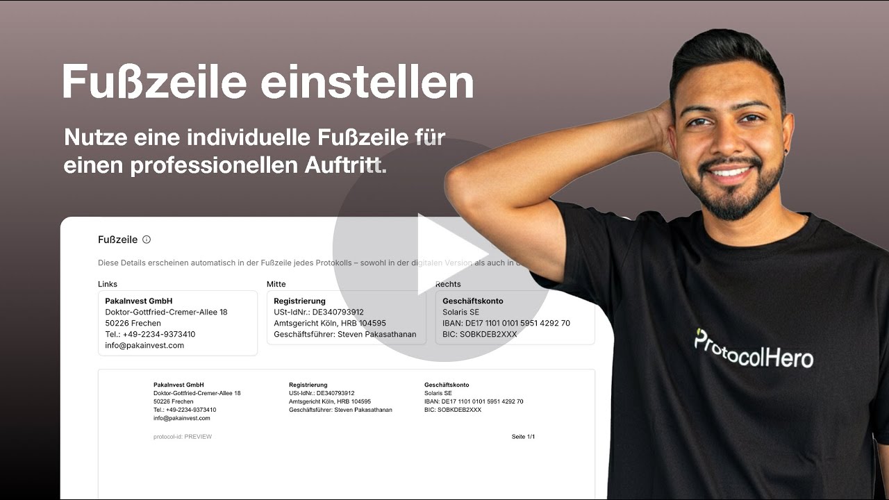 Fusszeile individuell gestalten