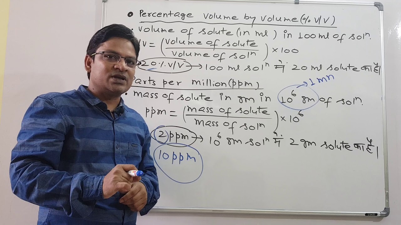 PARTS PER MILLION II PPM II PARTS PER BILLION II PPB II PPT II %W/V ll MOLE CONCEPT II CONCENTRATION