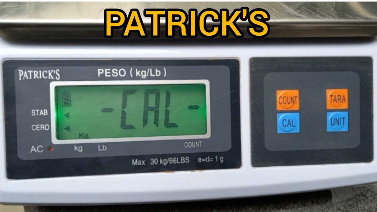 Ajuste y Configuración Balanza Marca Patrick's Modelo ACS - 708 30kg weight Scale Calibration