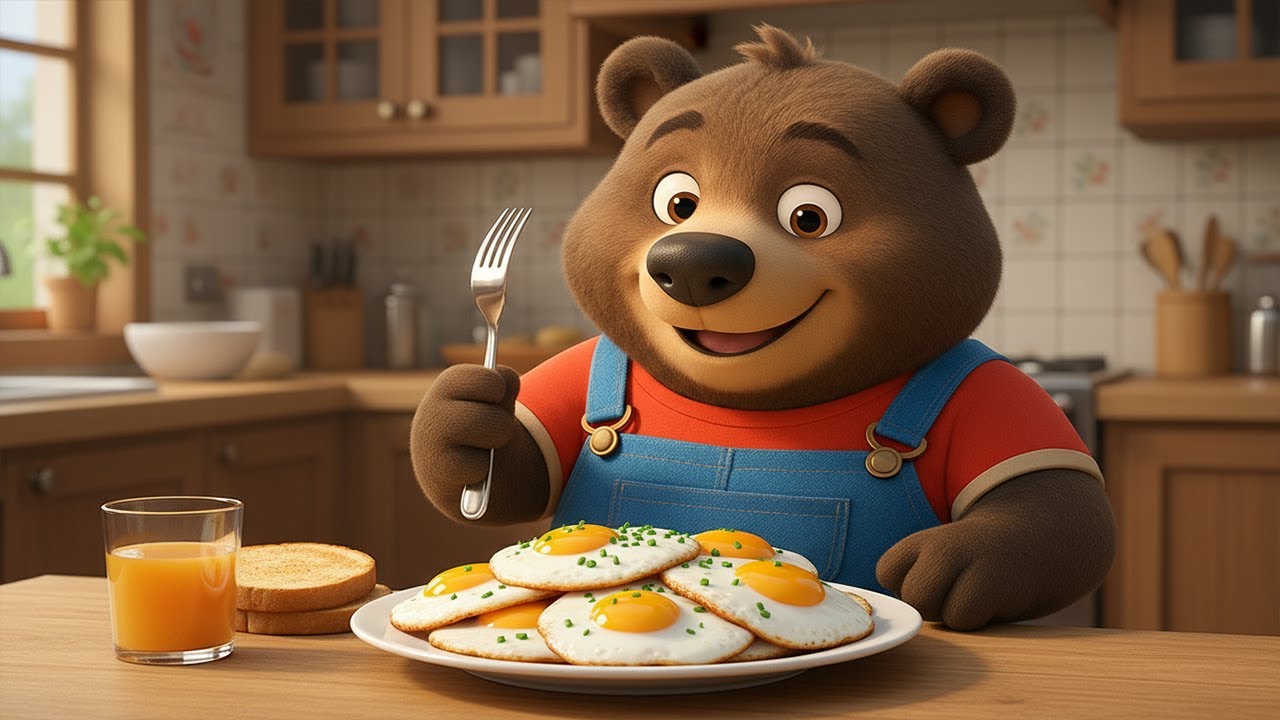 Baby Bear Harvests Chicken Eggs to Make Fried Eggs - Build a Farm - Baby Bear Farm | Happy Farm