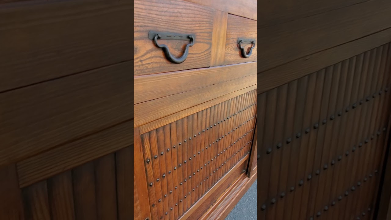 Vintage Japanese kitchen chest, Kyoto style mizuya tansu.