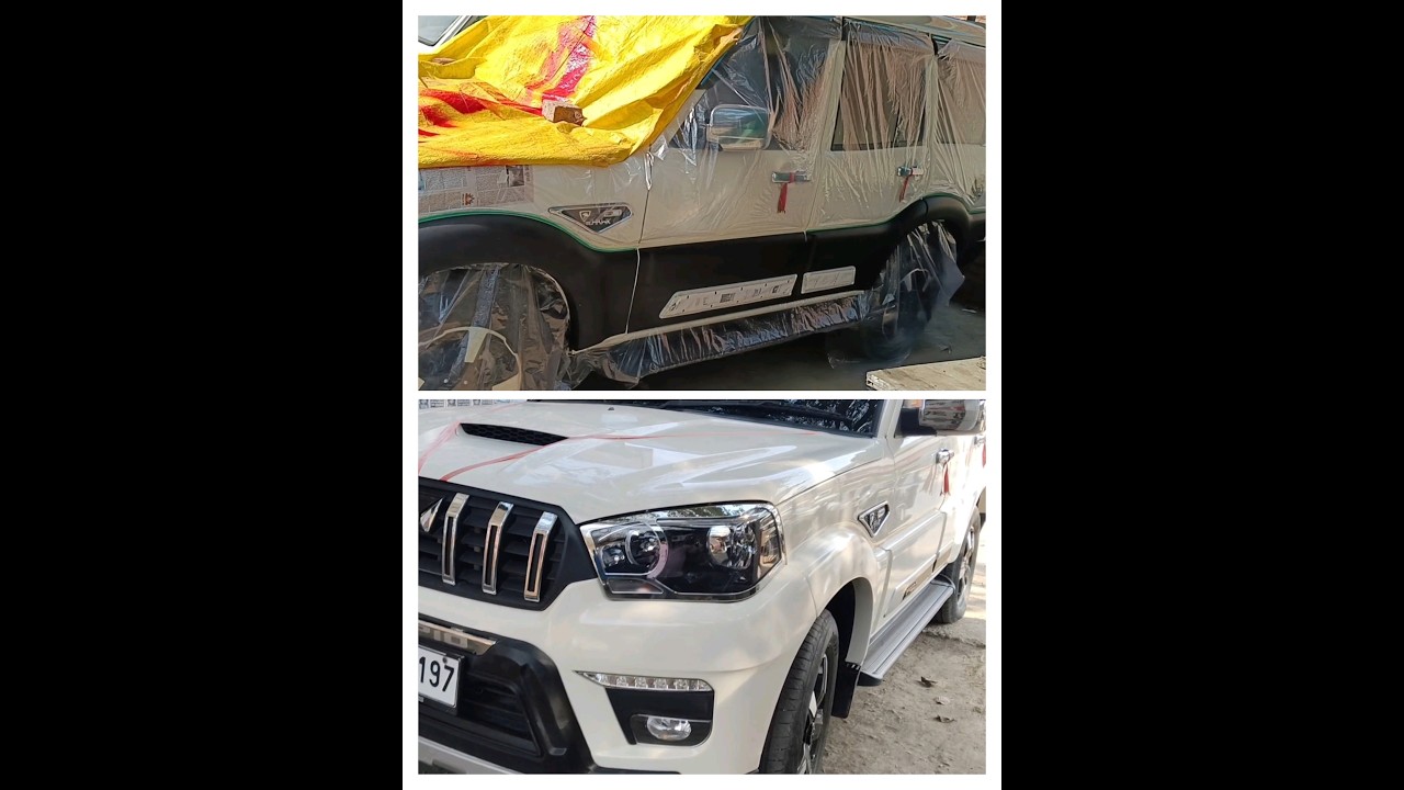 Scorpio S2 modified convert 💯 Scorpio S11 side panel black bumper painting