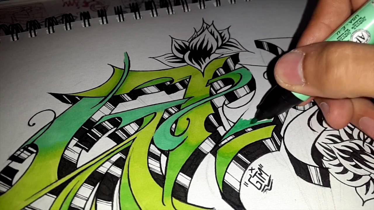 graffiti sketch coloring time-lapse