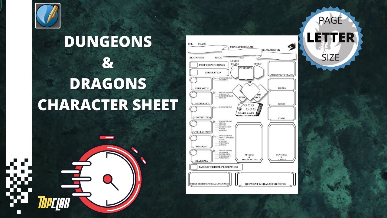RPG Character Sheet | Speed Art (Scribus)