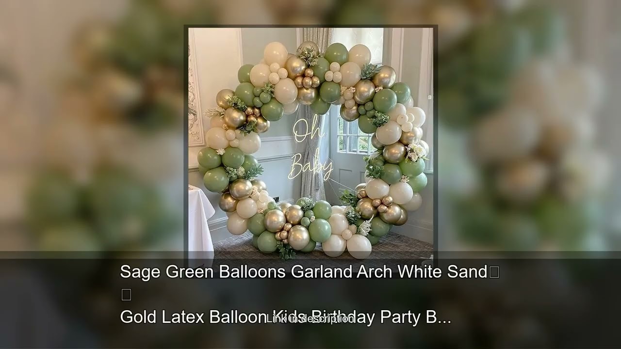 Sage Green Balloons Garland Arch White Sand Gold Latex Balloon Kids Birthday Party Baby Shower