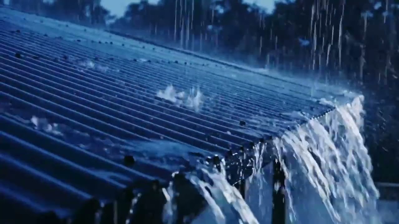 Dark Night Heavy Rain ASMR in the Countryside, Massive Rainfall Pounding Tin Roofs Repeatedly 007