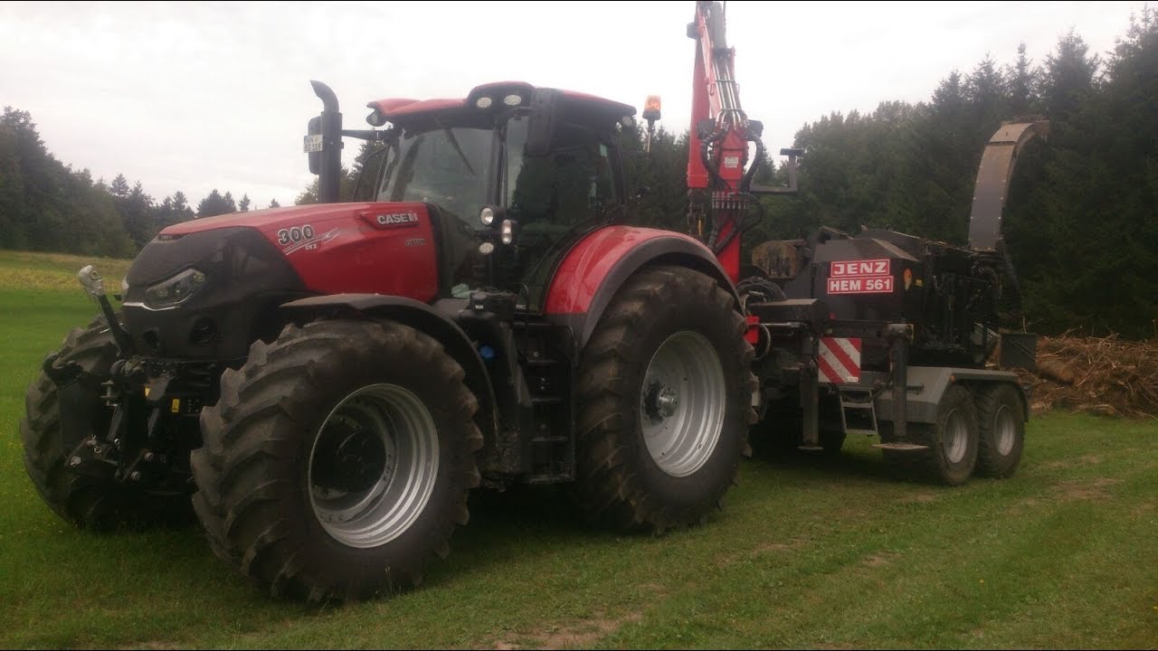 Holzhäckseln + Holz - Biomasse + mit dem Mobilen Jenz Hacker HEM 561z + und Case IH Optum 300 CVX