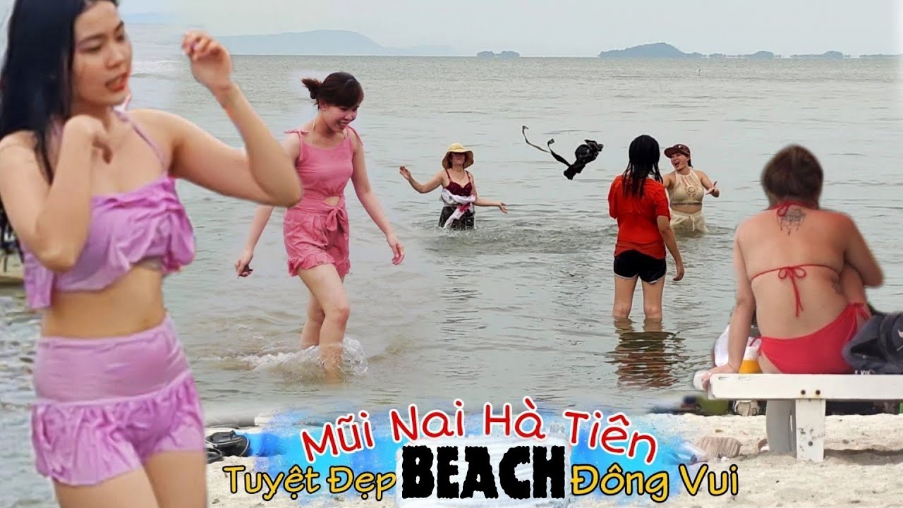 Du lịch biển Mũi Nai Hà Tiên Kiên Giang quá đông vui
