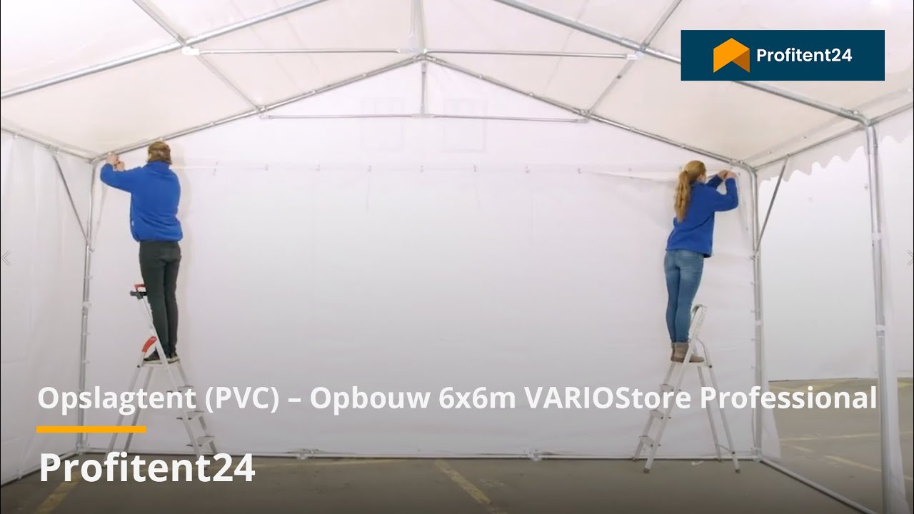 Opslagtent (PVC) – Opbouw 6x6m VARIOStore Professional