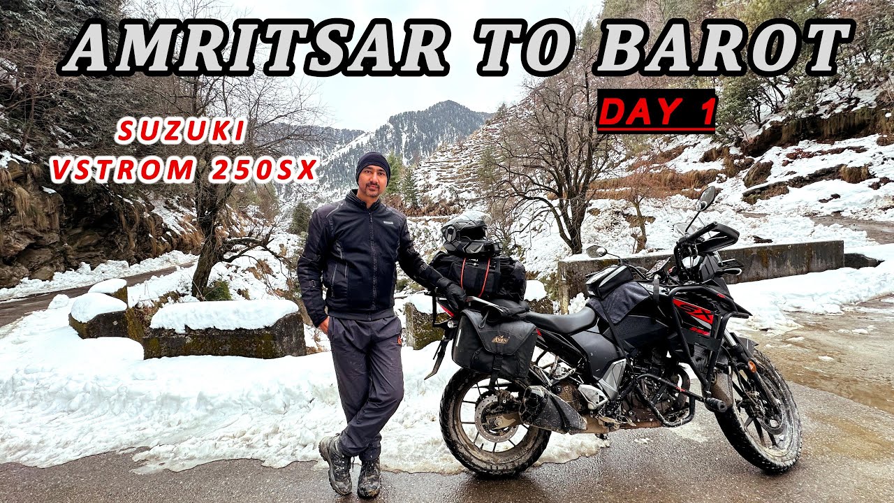 AMRITSAR TO BAROT | BIKE RIDE | SUZUKI VSTROM 250SX | SNOW RIDE |