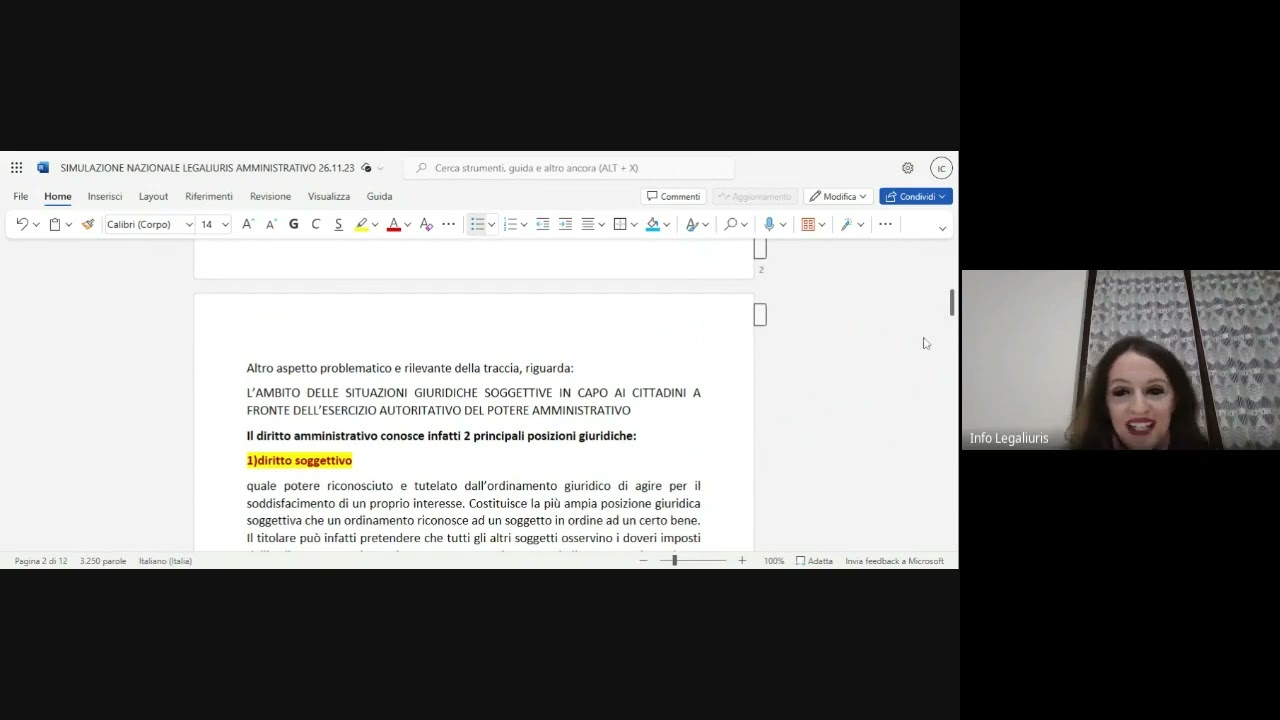 ATTO AMMINISTRATIVO SIMULAZIONE NAZIONALE LEGALIURIS DEL 26 NOVEMBRE 2023 - SOLUZIONE